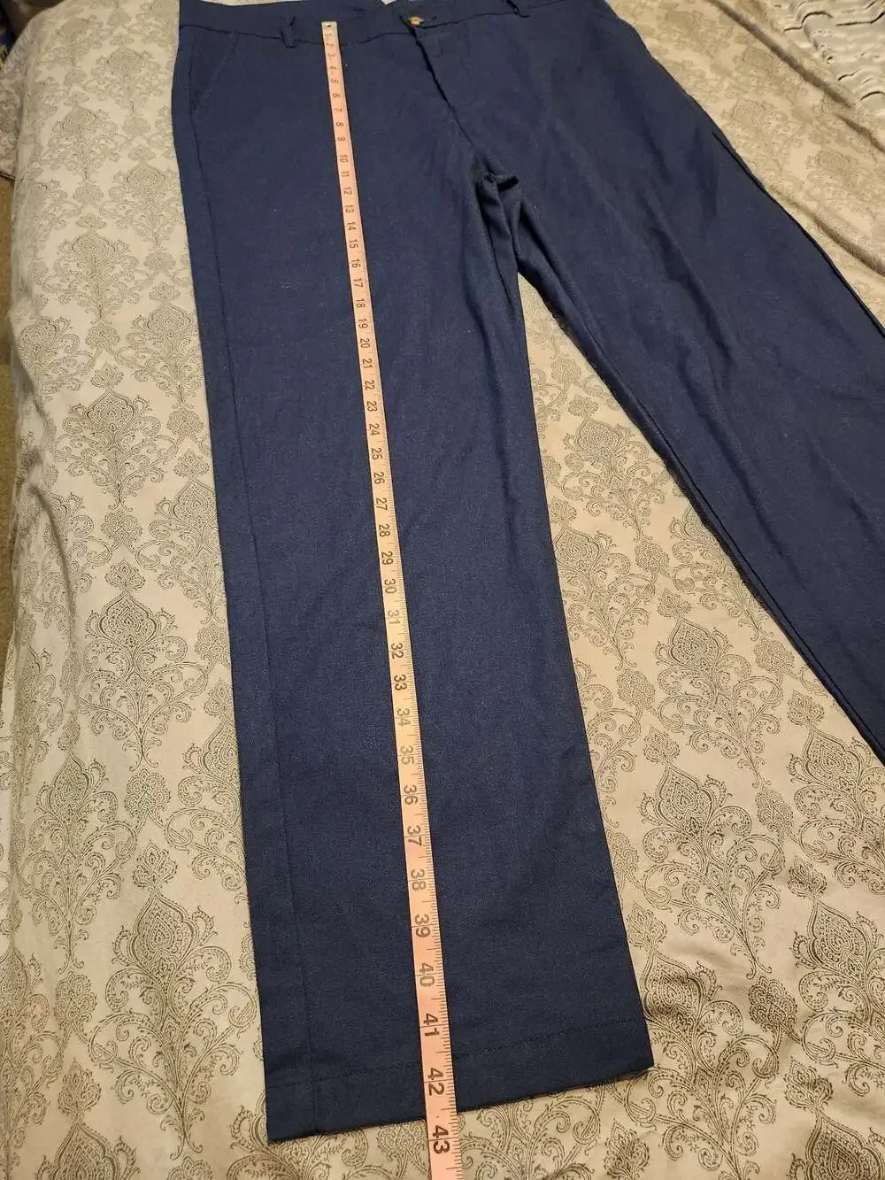 Men's Linen Cotton Blend Flat Front Casual Pants